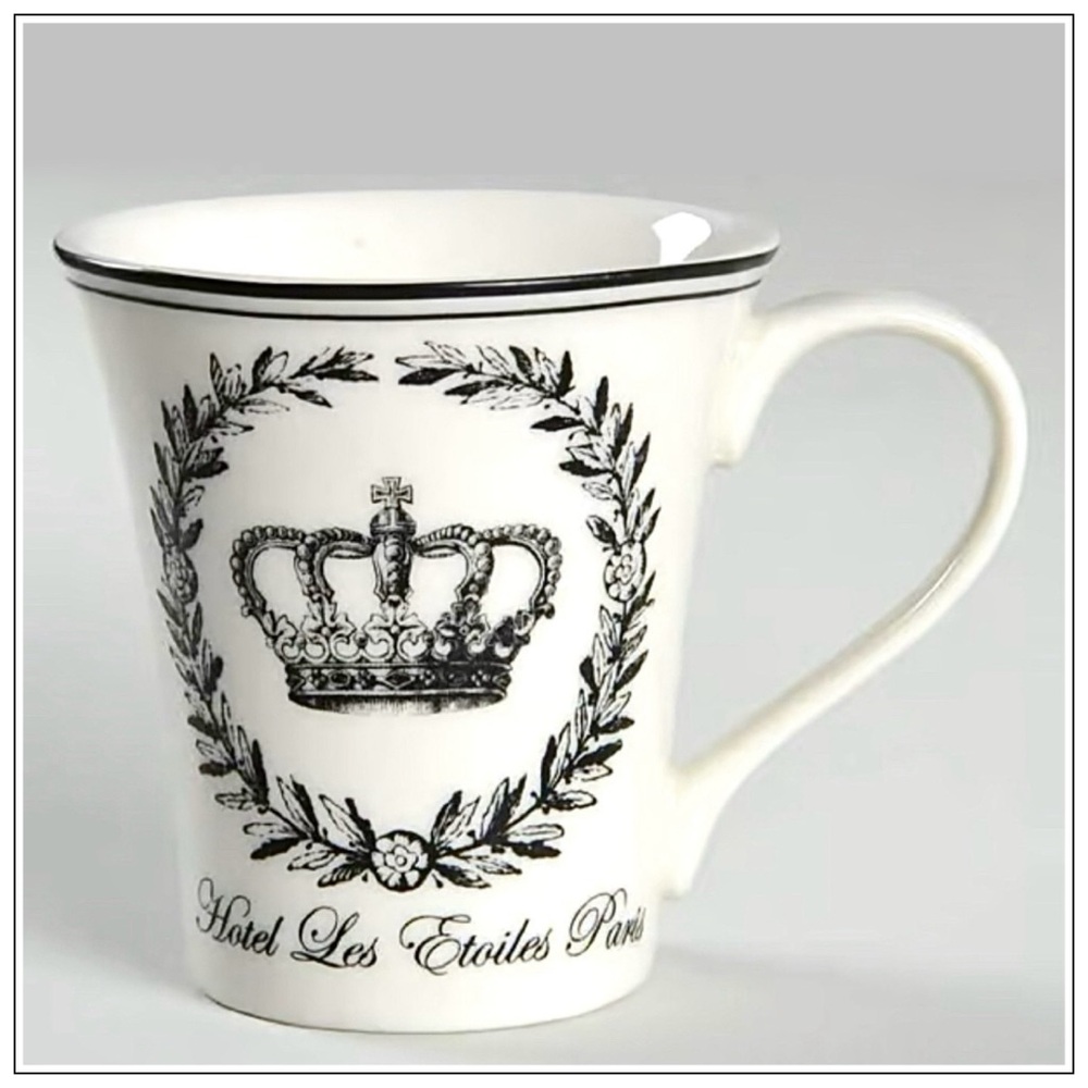 222 Fifth "Les Etoiles Crown" Porcelain Coffee/Tea Mug - Picture 10 of 10